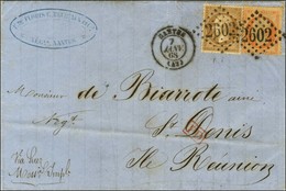 GC 2602 / N° 21 + 23 Càd T 15 NANTES (42) Sur Lettre Pour St Denis Ile De La Réunion. 1868. - SUP. - R. - 1862 Napoléon III