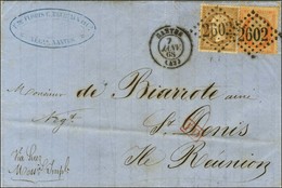 GC 2602 / N° 21 + 23 Càd T 15 NANTES (42) Sur Lettre Pour St Denis Ile De La Réunion. 1868. - SUP. - R. - 1862 Napoleon III