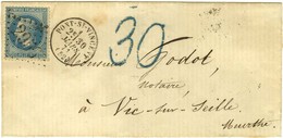 GC 2956 / N° 29 Càd T 16 PONT ST VINCENT (52) 30 MARS 71 Sur Lettre Pour Vic Sur Seille. Au Recto, Taxe 30 Au Tampon Ble - 1863-1870 Napoléon III Con Laureles