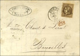 GC 3218 / N° 47 Càd T 17 ROUBAIX (57) Sur Lettre Pour Bruxelles. 1871. - TB. - 1870 Emisión De Bordeaux