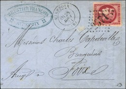 GC 2371 / N° 49 Belle Nuance Carminée Càd T 17 MIREPOIX (8) Sur Lettre 3 Ports Pour Foix. 1871. - TB / SUP. - R. - 1870 Emisión De Bordeaux