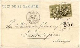 Càd PARIS / R. TAITBOUT / N° 72 Paire Sur Lettre 2 Ports Pour Guadalajara, Taxe 35 C. Pour Le Port Intérieur, Au Verso C - 1876-1878 Sage (Type I)