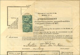 Càd T 16 NERONDES / N° 74 Paire Sur Avertissement. 1877. - SUP. - R. - 1876-1878 Sage (Type I)