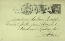 Drapeau Ombré Sur Entier 10c Càd PARIS / DEPART. 1898. - SUP. - 1876-1878 Sage (Type I)