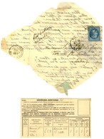 Etoile 8 / N° 29 (leg Def) Càd PARIS / R. D'ANTIN 13 NOV. 70 Sur Lettre Prédécoupée Avec Pliage Adressée à Tournon St Ma - Oorlog 1870
