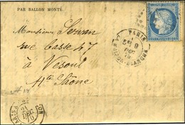 GC 2170 / N° 37 Càd PARIS / LA MAISON BLANCHE 9 DEC. 70 Sur Gazette N° 14 + Supplément Pour Vesoul. Au Verso, Càd De Pas - Guerra De 1870