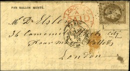 Etoile 1 / N° 30 Càd PARIS / PL. DE LA BOURSE 30 DEC. 70 Sur Gazette N° 20 Pour Londres. Au Recto, Càd D'arrivée 3 JANV. - War 1870