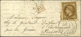 Etoile 4 / N° 30 Càd PARIS / RUE D'ENGHIEN 4 JANV. 71 Sur Lettre Pour Contamine Près Genève Sans Càd D'arrivée. LE DUQUE - Guerra De 1870