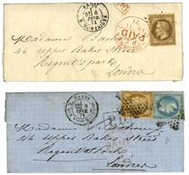 Lot De 2 Lettres Datées De Paris Les 6 Et 8 Février 1871 Pour Londres Avec Càd D'arrivée Du 11 Et 13 Février 71. - TB /  - Guerra De 1870