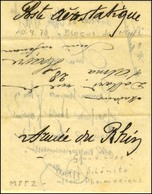 Papillon Des Pharmaciens Daté De Metz Le 10 Septembre 1870, Adressé Au Havre (Seine Inférieure). Au Recto Mention à La P - Guerra De 1870