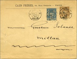 Càd Octo De Lev. Exp. * PARIS * / DEPART E1 / N° 80 + 90 Sur Lettre 2 Ports Pour Millau. 1894. - TB / SUP. - Otros & Sin Clasificación