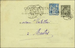 Càd Octo De Lev. Exp. * PARIS * / DEPART E1 Sur Entier 10c + N° 90 Pour Mantes. 1893. - TB . - Otros & Sin Clasificación