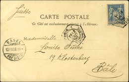 Càd Hexa De Lev. Exp. PARIS 1 / PL. DE LA BOURSE E1 / N° 90 Sur Carte Pour Bale. Càd D'arrivée Au Recto. 1898. - TB / SU - Otros & Sin Clasificación