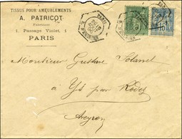 Càd Hexa De Lev. Exp. PARIS / R. D'ENGHIEN 2e / N° 75 + 90. 1896. - TB. - Otros & Sin Clasificación