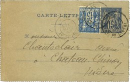 Càd PARIS / AV. DE L'OPERA E Sur Entier 15c + N° 90. 1892. - TB. - Otros & Sin Clasificación