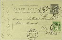 Càd Hexa De Lev. Exp. PARIS 24 / R. DE CLERY E1 Sur Entier 10c + N° 106. 1899. - TB / SUP. - R. - Otros & Sin Clasificación