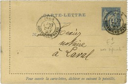 Càd De Lev. Exp. PARIS / MONTROUGE-PARIS E1 Sur Entier 15c. 1887. - TB. - Otros & Sin Clasificación