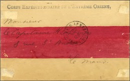 Càd CORR. D. ARMEES / SHANG-HAI / 1902 Sur Enveloppe Chinoise à Bande Rouge En Franchise Militaire Avec Mention CORPS EX - Sellos De La Armada (antes De 1900)