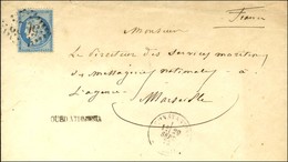 GC 5023 / N° 60 Càd CONSTANTINE / ALGÉRIE + Griffe OUED ATHMENIA Sur Lettre Pour Marseille. 1872. - TB / SUP. - RR. - Other & Unclassified