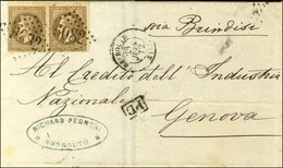 GC 5082 / N° 30 (2) Càd T 15 BEYROUTH / SYRIE Sur Lettre Pour Gênes. 1872. - TB / SUP. - Maritime Post