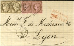 GC 5082 / N° 54 (2) + 56 (2) Càd T 15 BEYROUTH / SYRIE Sur Lettre Pour Lyon. 1875. - TB / SUP. - Correo Marítimo