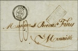 Càd T 22 JAFFA / SYRIE 20 FEVR. 55 Sur Lettre Avec Texte Daté 1855 Pour Marseille. Au Recto, Griffe Encadrée Rouge PAQUE - Correo Marítimo