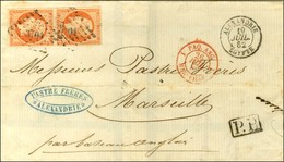 PC 3704 / N° 16 Paire Càd ALEXANDRIE / EGYPTE Sur Lettre Pour Marseille. 1862. - TB. - Maritime Post