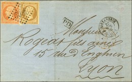 GC 5080 / N° 21 + 23 (infime Def) Càd T 15 ALEXANDRIE / EGYPTE Sur Lettre Pour Lyon. 1865. - TB. - Correo Marítimo