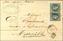 GC 5080 / N° 29 (2) Càd T 15 ALEXANDRIE / EGYPTE Sur Lettre Adressée Par Un Vapeur Français Pour Marseille. 1871. - SUP. - Maritime Post