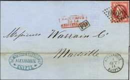 GC 5080 / N° 32 Càd T 15 ALEXANDRIE / EGYPTE Sur Lettre Pour Marseille. 1871. - SUP. - Correo Marítimo