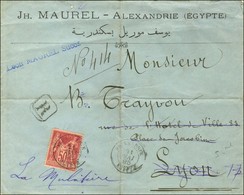 Càd T 15 ALEXANDRIE / EGYPTE / N° 98 Sur Lettre Recommandée Pour Lyon. 1895. - TB. - Correo Marítimo