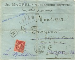 Càd T 15 ALEXANDRIE / EGYPTE / N° 98 Sur Lettre Recommandée Pour Lyon. 1895. - TB. - Maritime Post