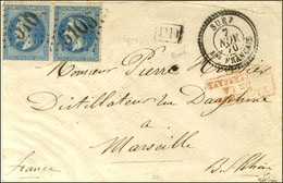 GC 5105 / N° 29 Paire Càd T 22 SUEZ / Bau FRANCAIS Sur Lettre Pour Marseille. 1870. - SUP. - R. - Maritime Post