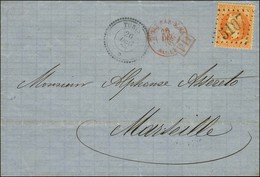 GC 5107 / N° 31 Càd T 22 TUNIS / * Sur Lettre Pour Marseille. Au Recto, Càd Rouge TUNIS PAR BONE / ALGERIE. 1868. - SUP. - Correo Marítimo