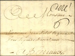 Lettre Avec Texte Daté De St Pierre De La Martinique Le 20 Juin 1725 Pour Bordeaux. MP D'entrée '' Deré '' Taxe 6. - TB  - Maritime Post