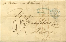 Càd Bleu PAYS ETRANG. / PAQ. REG. PARIS Sur Lettre De Port Au Prince Pour Le Havre, Taxe 24. 1874. - SUP. - R. - Correo Marítimo