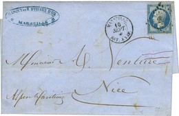PC Du GC 2656 (Nice) / N° 22 Càd MARSEILLE / BAT A VAP Sur Lettre De Marseille Pour Nice. 1869. - TB. - Correo Marítimo