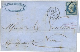 PC Du GC 2656 (Nice) / N° 22 Càd MARSEILLE / BAT A VAP Sur Lettre De Marseille Pour Nice. 1869. - TB. - Maritieme Post