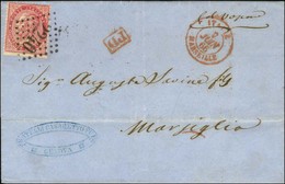 GC 2240 / Italie 40c Càd Rouge ITALIE / MARSEILLE Sur Lettre De Gènes Pour Marseille. 1866. - SUP. - Correo Marítimo