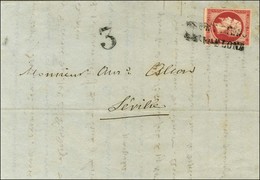 Griffe ESTRANGERO / BARCELONA / N° 17 Sur Lettre De Marseille Pour Séville. 1861. - TB. - R. - Correo Marítimo