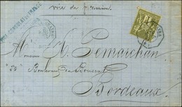 Càd Octo Bleu LA GUAYRA  / * / N° 72 Sur Lettre Du Vice Consulat De France à La Guayra Pour Bordeaux. 1877. - TB / SUP.  - Correo Marítimo
