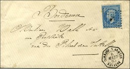 Ancre / N° 22 Càd Octo CORRESP. DES ARMEES / NAVARRE Sur Lettre Au Tarif De Militaire Pour Bordeaux. 1865. - SUP. - RR. - Correo Marítimo