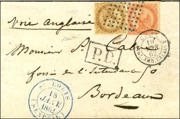 Losange Bleu / CG N° 3 + 5 Càd Bleu ST LOUIS / (SENEGAL) Sur Lettre Pour Bordeaux. 1862. - SUP. - R. - Correo Marítimo