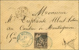 Càd Bleu Nlle - CALEDONIE / KONE / Col. Gen. N° 54 Sur Lettre Avec Texte Daté Poste Koné Le 1er Janvier 1887 Pour La Fra - Correo Marítimo