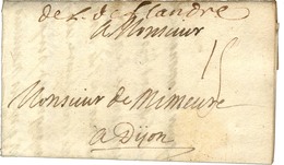 Marque Manuscrite '' De L'Arm De Flandre '' Sur Lettre Avec Texte Daté Au Camp De Bullar Le 2 Octobre 1705. - TB / SUP.  - Sellos De La Armada (antes De 1900)