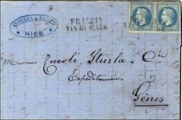 Griffe FRANCIA / VIA DI MARE / N° 29 (2) Sur Lettre De Nice Pour Gênes. 1869. - TB. - Otros & Sin Clasificación