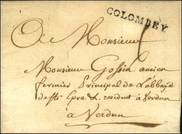 COLOMBEY (L N°1) Sur Lettre Avec Texte Daté Du 8 Octobre 1786 Pour Verdun. - SUP. - RR. - Otros & Sin Clasificación