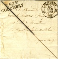 P. 52. P. / COLOMBEY Càd T 12 COLOMBEY (52) Sur Lettre Avec Texte Daté De Favières Le 21 Mai 1831. Rare Association. - S - Otros & Sin Clasificación