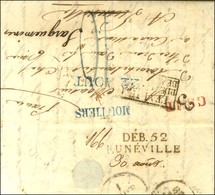 DEB. 52 / LUNEVILLE Sur Lettre Avec Texte Daté De Brides Le 20 Août 1829. Au Recto, MP Bleue MOUTIERS / 22 AOUT. Rare As - Otros & Sin Clasificación