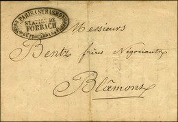 Lettre Avec Texte Daté De Forbach Le 13 Avril 1854 Adressée En Franchise à Blamont. Au Recto, Cachet PARIS A STRASBOURG  - Correo Ferroviario